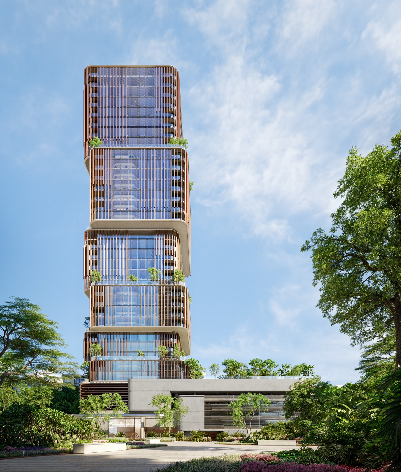 31 Above office tower exterior